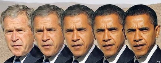 Montage Bush - Obama