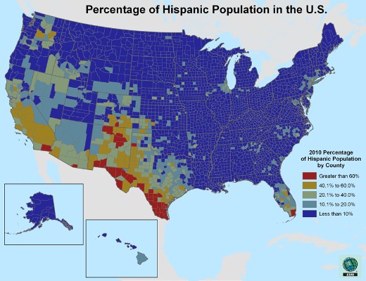 Anteil der hispanischen Bevölkerung