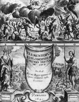 Thomas Hobbes: De Cive. Titelblatt der Erstausgabe; Quelle: Wikimedia Commons